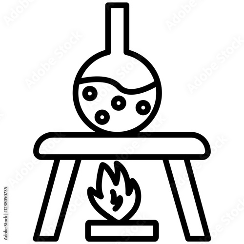 Burning Chemical Line Icon Style
