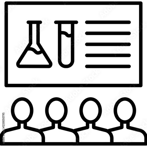 Chemistry Seminar Line Icon Style