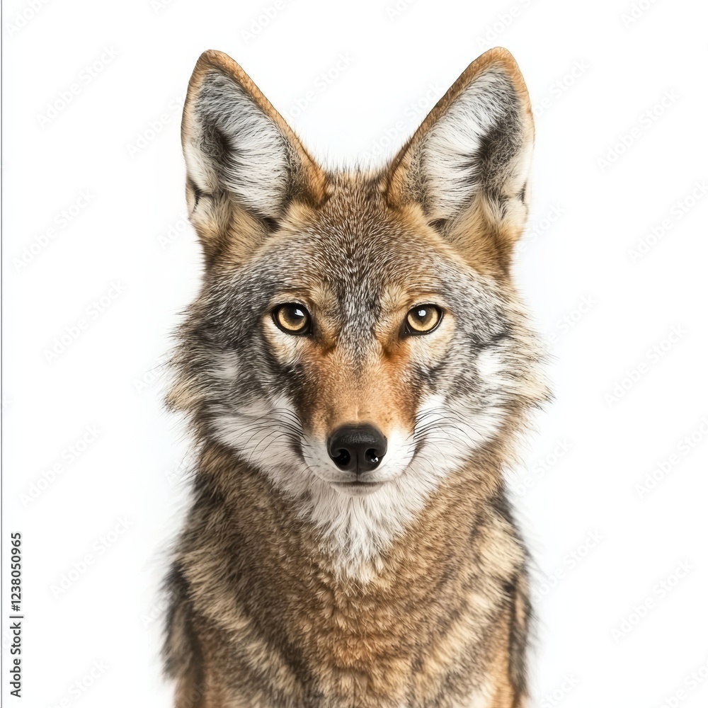 Fototapeta premium Coyote Isolated on White Background