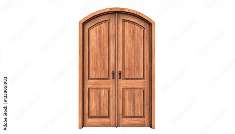 Classic Double Wooden Door with Arch Design and Smooth Texture for Elegant Spaces Classic Double Wooden Door with Arch Design and Smooth Texture for Elegant Spaces