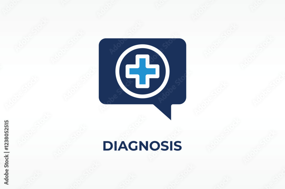 DIAGNOSIS vector, icon or logo sign isolated symbol illustration DIAGNOSIS vector, icon or logo sign isolated symbol illustration