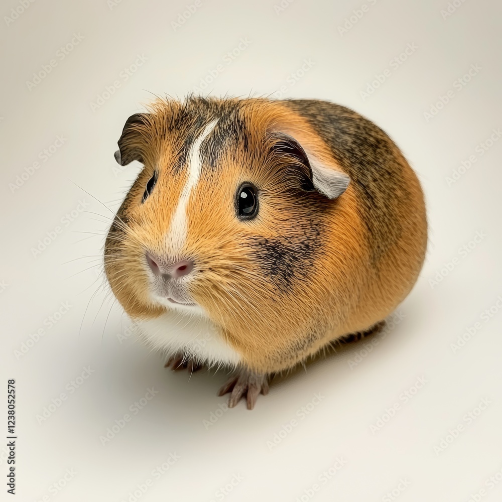 Cute Guinea Pig on White Background for Pet Marketing Campaigns Cute Guinea Pig on White Background for Pet Marketing Campaigns