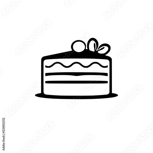 A delectable slice of layered cake, adorned with creamy frosting and delightful toppings. Perfect for birthdays, anniversaries, or any sweet celebration!