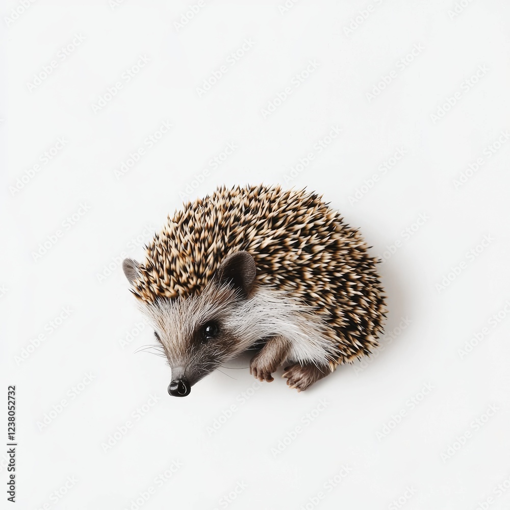 Obraz premium Hedgehog Isolated on White Background for Product Photography