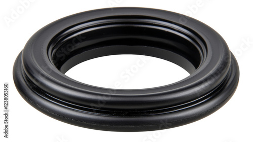 Black rubber seal ring gasket isolated on transparent background