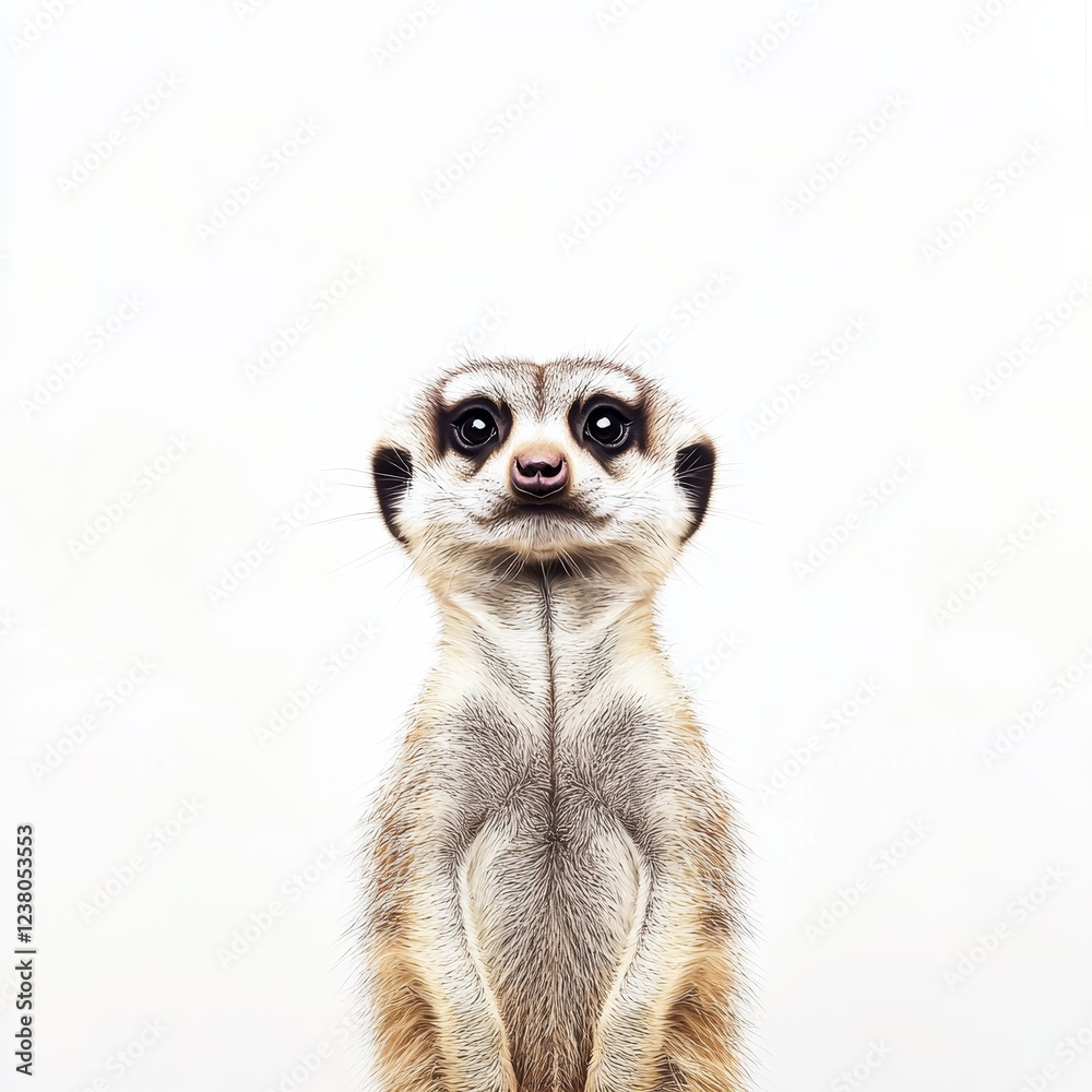 Meerkat isolated on white background for marketing campaigns Meerkat isolated on white background for marketing campaigns