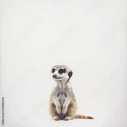 Wallpaper Mural Meerkat isolated on white background for wildlife marketing campaigns Torontodigital.ca