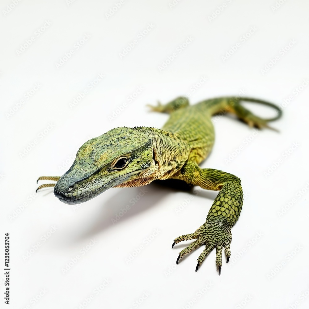 Fototapeta premium Monitor Lizard Isolated on White Background