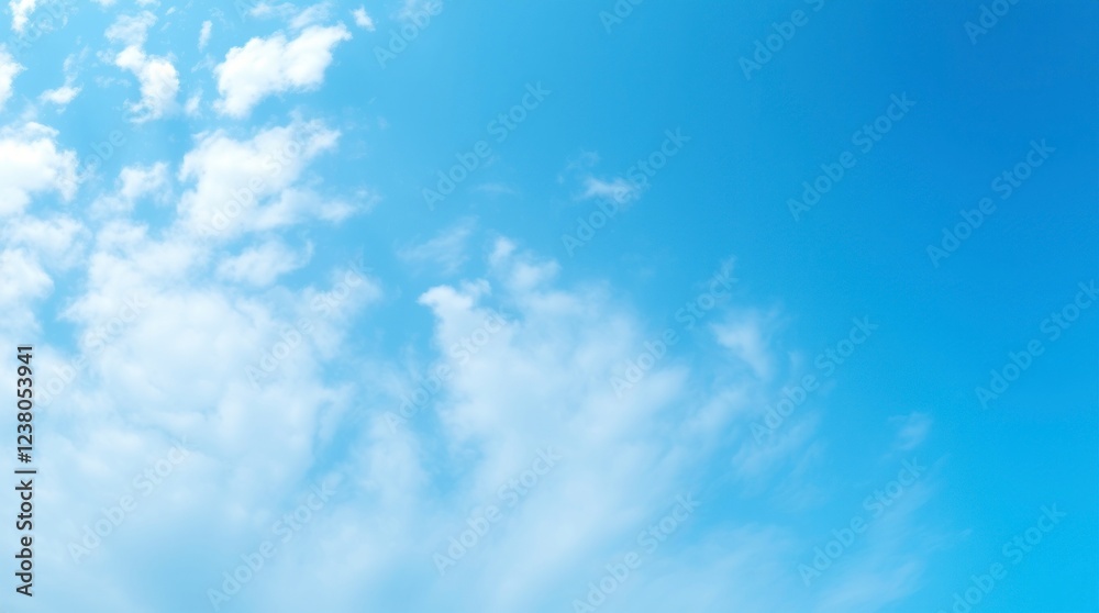 Serene Blue Sky with Fluffy White Clouds Background Image Serene Blue Sky with Fluffy White Clouds Background Image