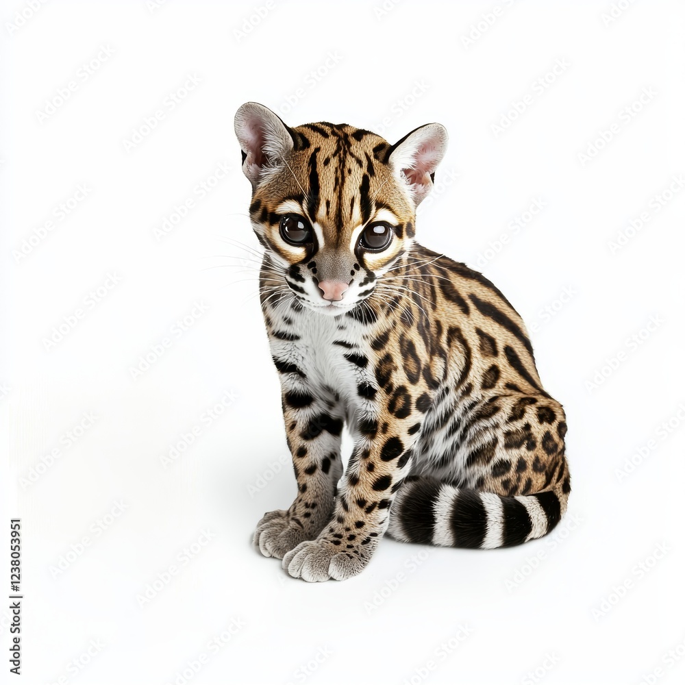 Ocelot Isolated on White Background for Product Displays Ocelot Isolated on White Background for Product Displays