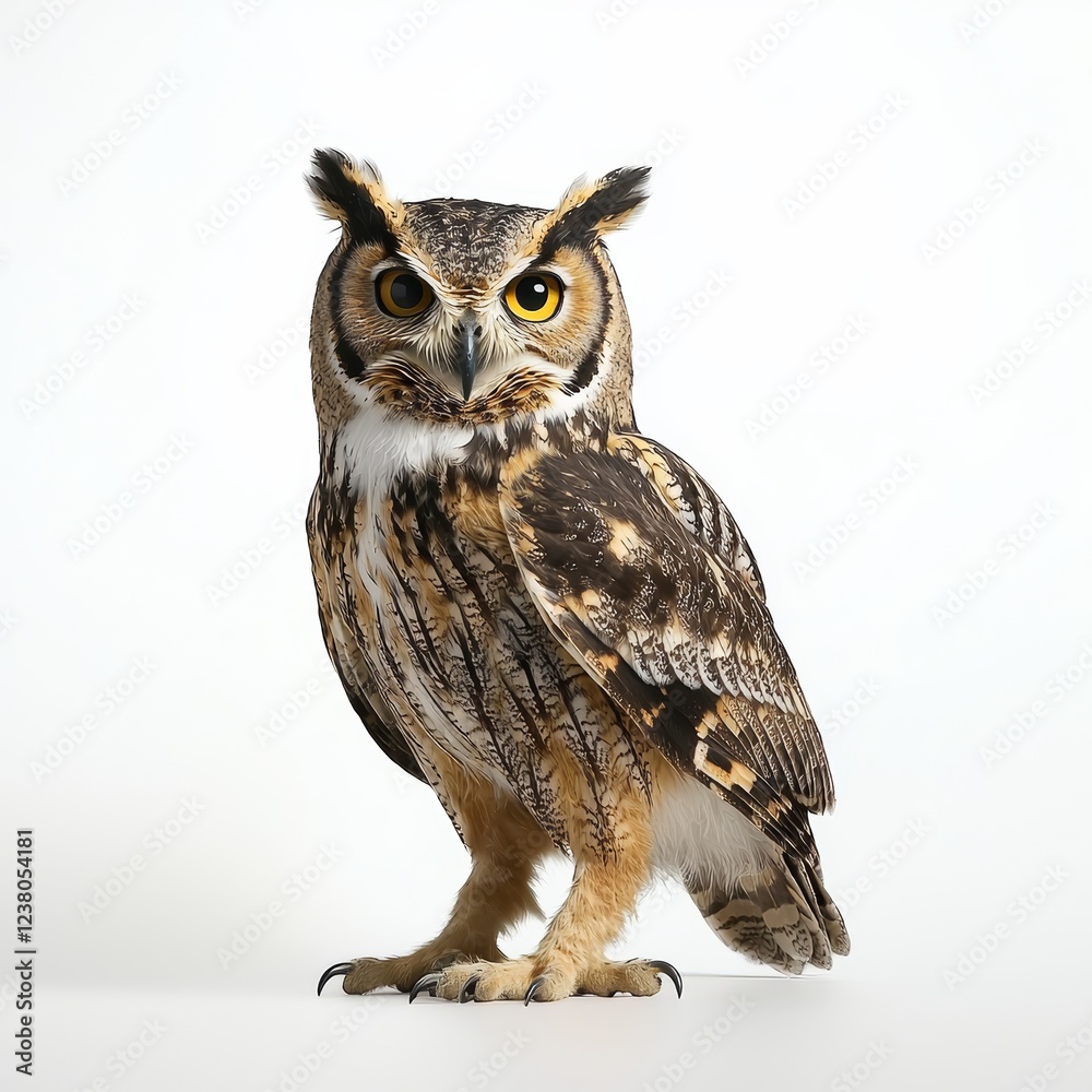 Fototapeta premium Owl Isolated on White Background for Product Photography