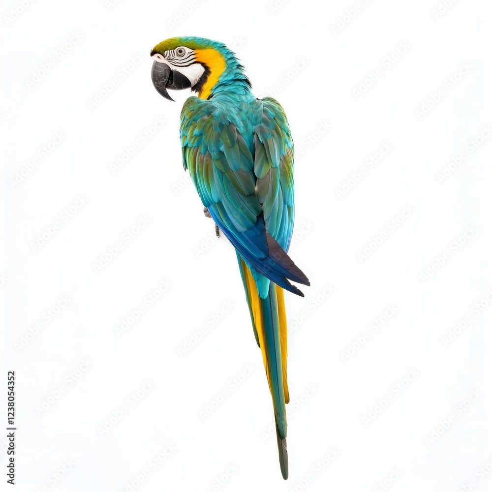 Fototapeta premium Colorful Parrot Isolated on White Background for Marketing Campaigns