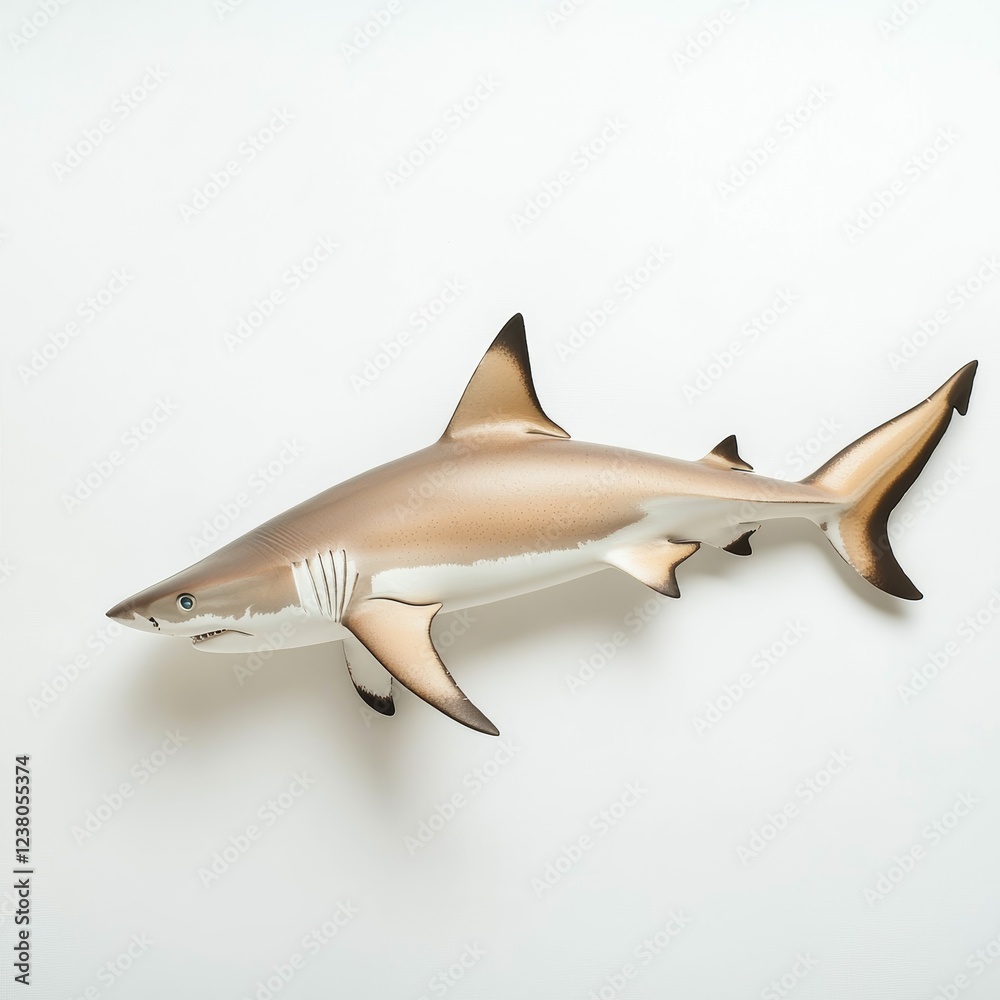 Fototapeta premium Shark isolated on white background for marketing campaigns
