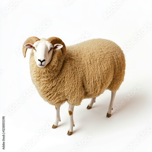 Sheep isolated on white background for product photography and marketing campaigns photo