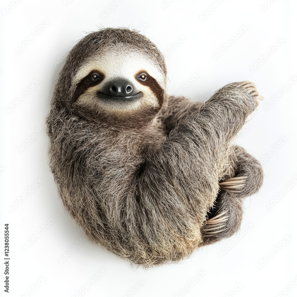 Fototapeta premium Sloth isolated on white background for marketing campaigns