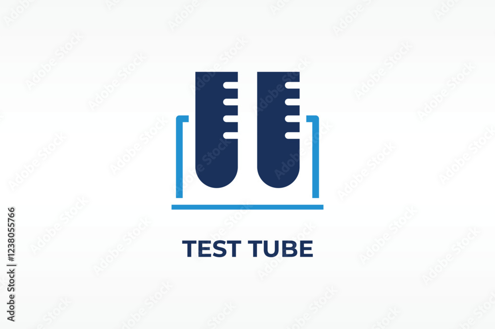 Fototapeta premium TEST TUBE vector, icon or logo sign isolated symbol illustration
