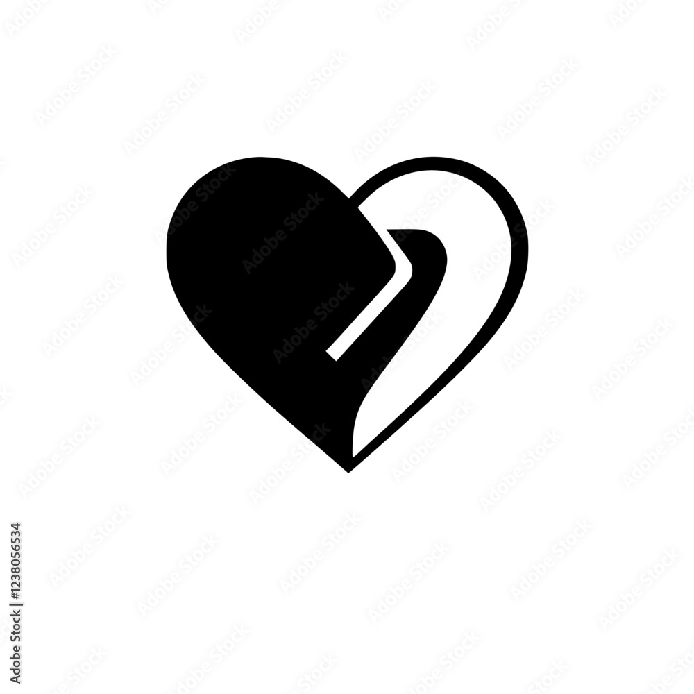 Abstract Heart: A Symbol of Love, Passion, and Unity. Black and white minimal design expressing deep emotions and connections. Abstract Heart: A Symbol of Love, Passion, and Unity. Black and white minimal design expressing deep emotions and connections.
