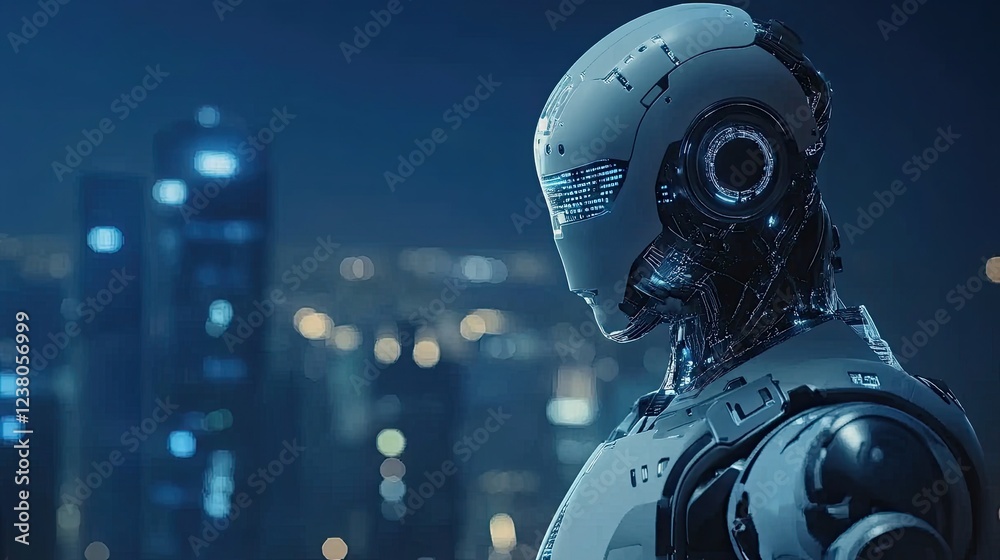 Fototapeta premium Concept of AI-driven business analytics, with digital systems, holographic data, and predictive models enhancing business growth and innovation.