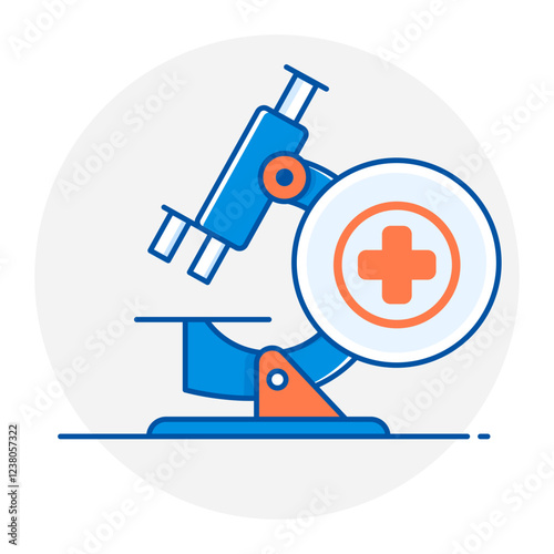 Wallpaper Mural Microscope with Medical Cross Icon, Healthcare and Disease Diagnosis Symbol Torontodigital.ca