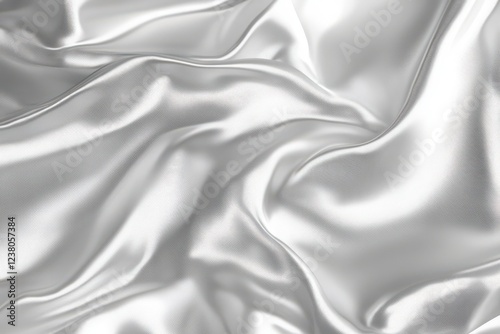 Elegant silver and white gradient fabric texture close-up textile art smooth environment abstract viewpoint