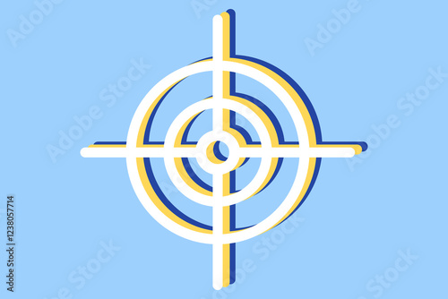 Icon symbolising a target. Simple design. Coloured illustration.