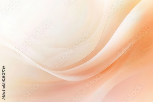 Gentle flowing abstract waves soft peach and white palette digital art serene environment close-up view