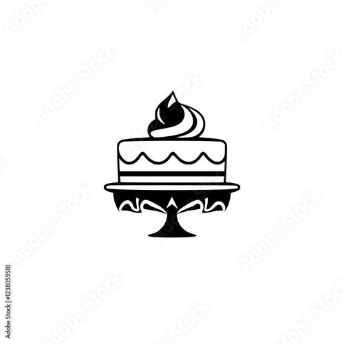 Cake on Pedestal: A Delicious Dessert Image. Perfect for bakeries, restaurants, and food blogs. This image evokes feelings of sweetness and indulgence.