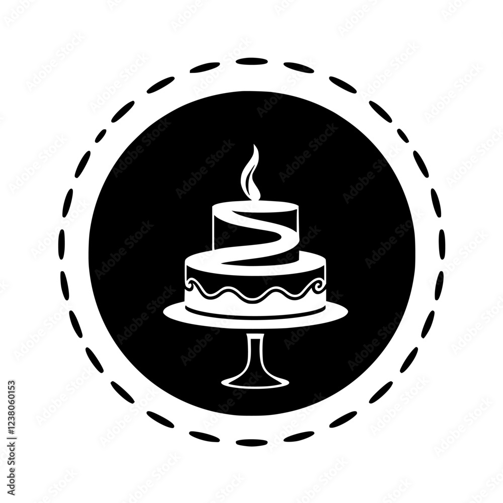 A delectable two-layered cake, adorned with a single candle, sits elegantly on a cake stand. This image evokes feelings of celebration, joy, and the sweetness of life's special moments. A delectable two-layered cake, adorned with a single candle, sits elegantly on a cake stand. This image evokes feelings of celebration, joy, and the sweetness of life's special moments.
