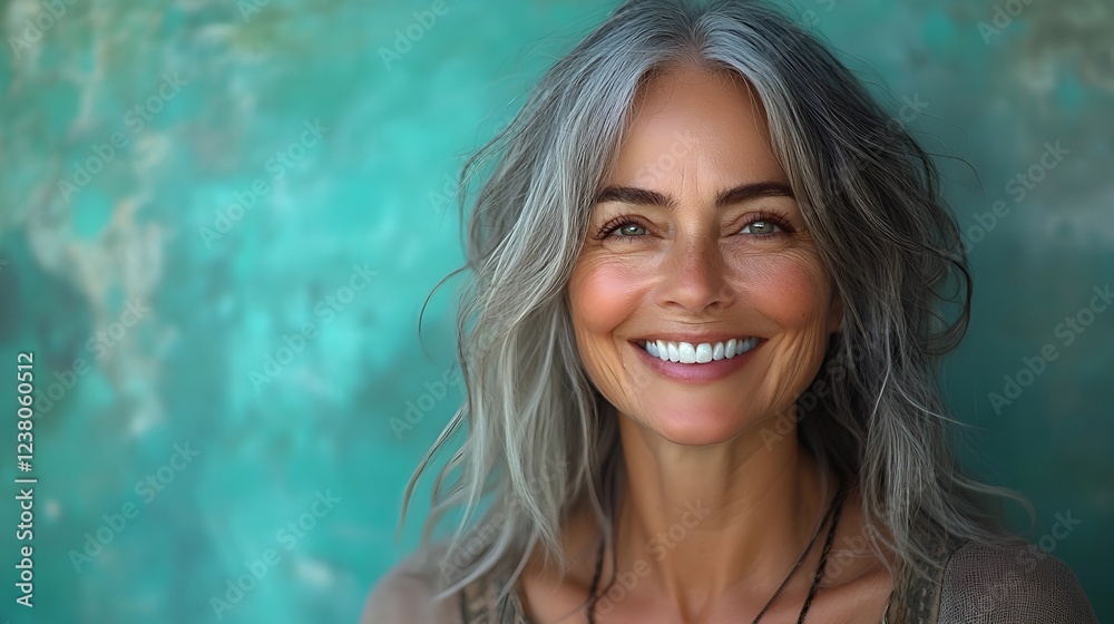 Beautiful Senior Woman with Grey Hair Smiling – Natural Close-Up Portrait Beautiful Senior Woman with Grey Hair Smiling – Natural Close-Up Portrait