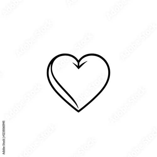 Simple Heart Line Art: Minimalist Love Symbol, Perfect for Valentine's Day Designs and Romantic Projects