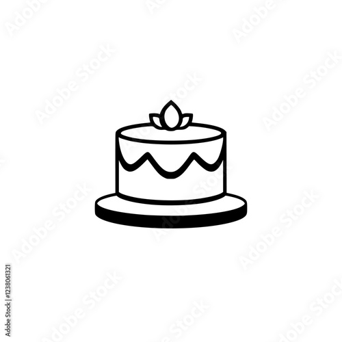 A delightful cake, perfect for birthdays, anniversaries, or any special occasion. This image showcases a simple yet elegant cake design, ideal for various celebrations.