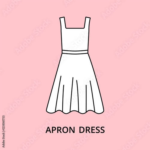 Apron dress vector icon editable stroke