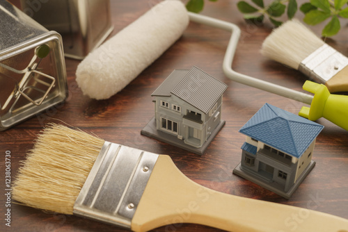 DIY・リフォーム・塗装業者　イメージ｜模型の家と塗装道具
