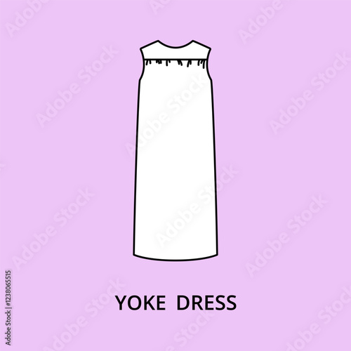 Yoke dress vector icon editable stroke