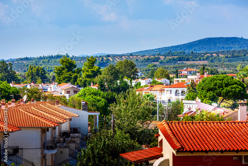 Nikiti, Sithonia, Greece, row of houses photo