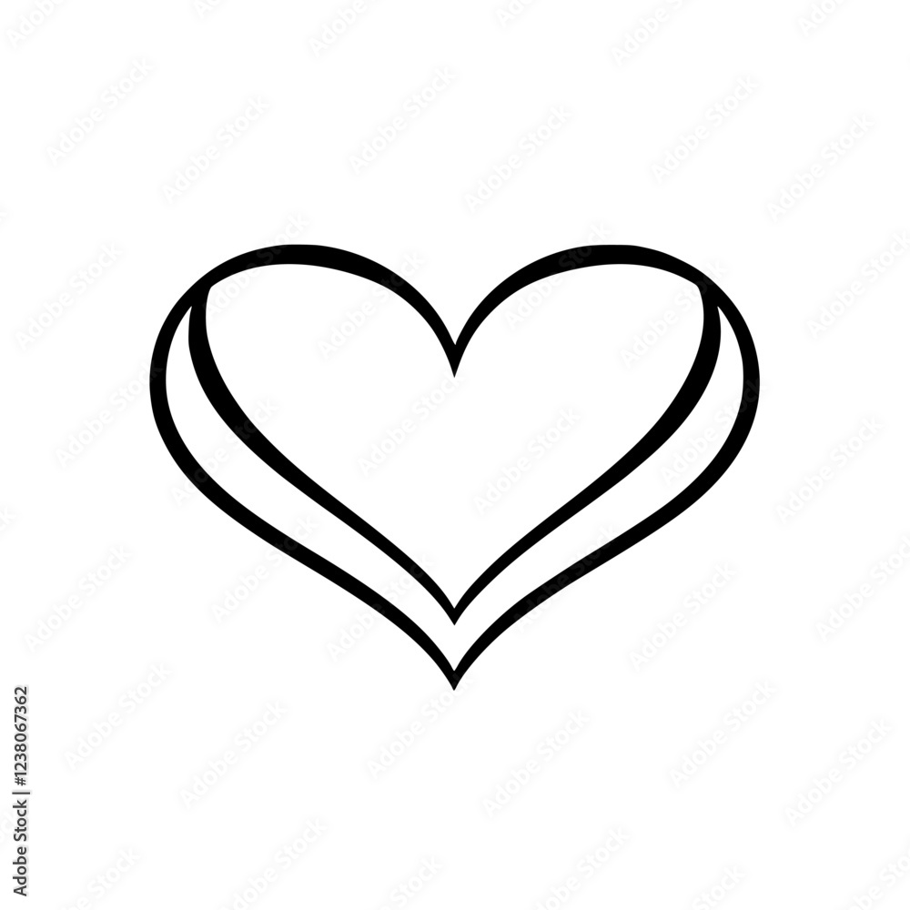 Elegant Black Heart Line Art: Simple, Minimalist Love Symbol Design Elegant Black Heart Line Art: Simple, Minimalist Love Symbol Design