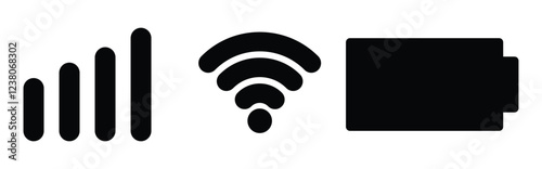  battery wifi and signal icons.