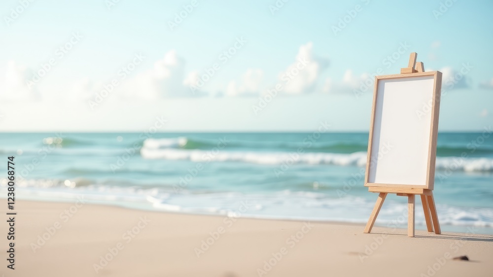 Framed Quote Print, Beach scene quote print on easel Framed Quote Print, Beach scene quote print on easel