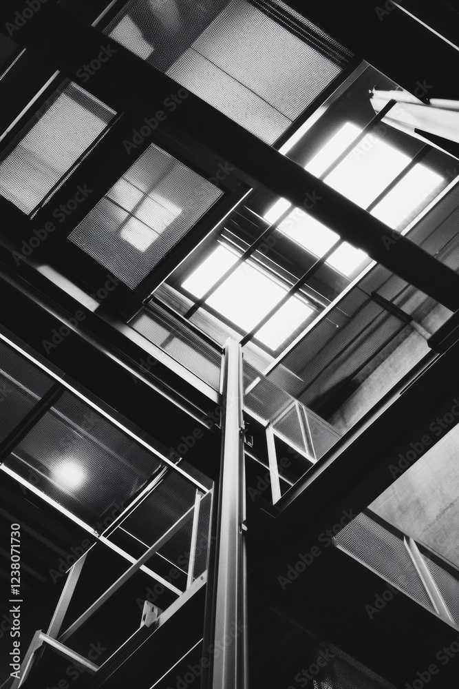 Fototapeta premium Industrial Chic Data Center Cutting-Edge Network Infrastructure in Metal and Glass for Tech Innovators - Elevating Cloud Computing Efficiency in Business Environments