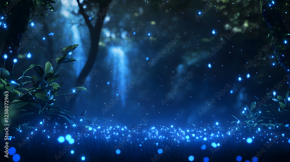 Enchanted forest glade illuminated by bioluminescent plants, creating a magical, glowing atmosphere in the heart of nature.
Enchanted forest glade illuminated by bioluminescent plants, creating a magical, glowing atmosphere in the heart of nature.