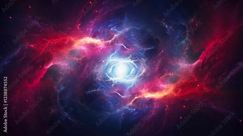 Fototapeta premium Swirling Cosmic Explosion of a Star's Birth - Digital Illustration of Celestial Space and Astronomy