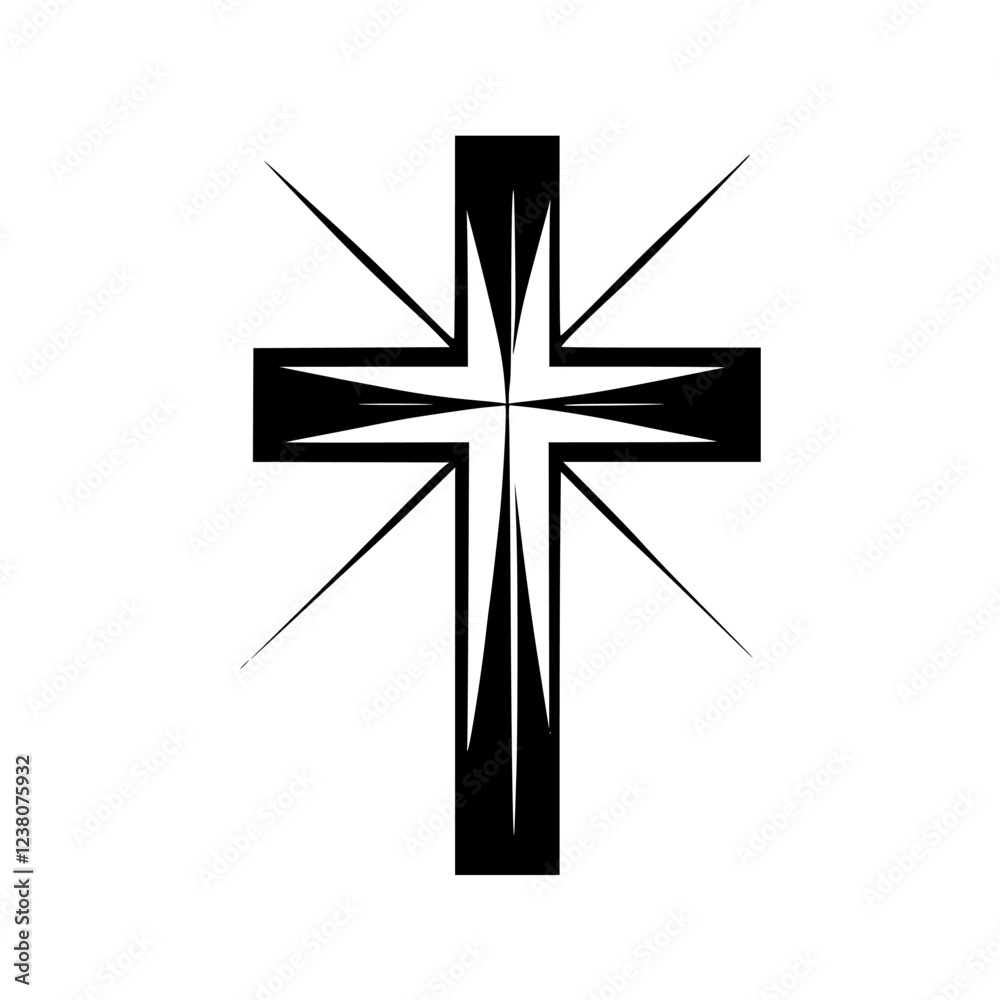 Fototapeta premium Black Cross, Christian Symbol, Religious Faith, Hope, and Spirituality, Sacred, Holy, and Gospel