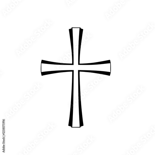 Elegant Black Cross: A Simple, Minimalist Christian Religious Symbol of Faith, Hope, and Spirituality