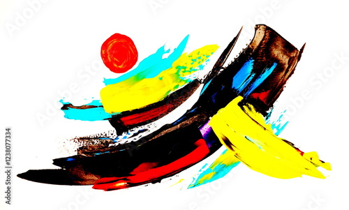 Abstract modern art, acrylic painting.
