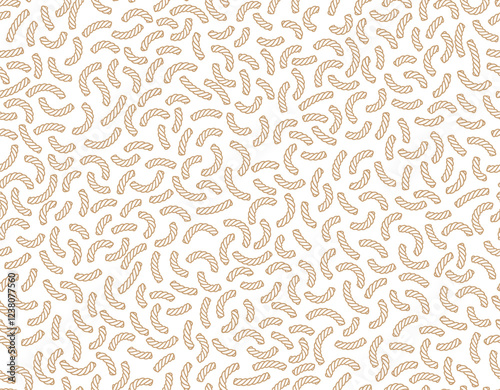 Vector seamless texture of short sections of rope. Isolated on white background.