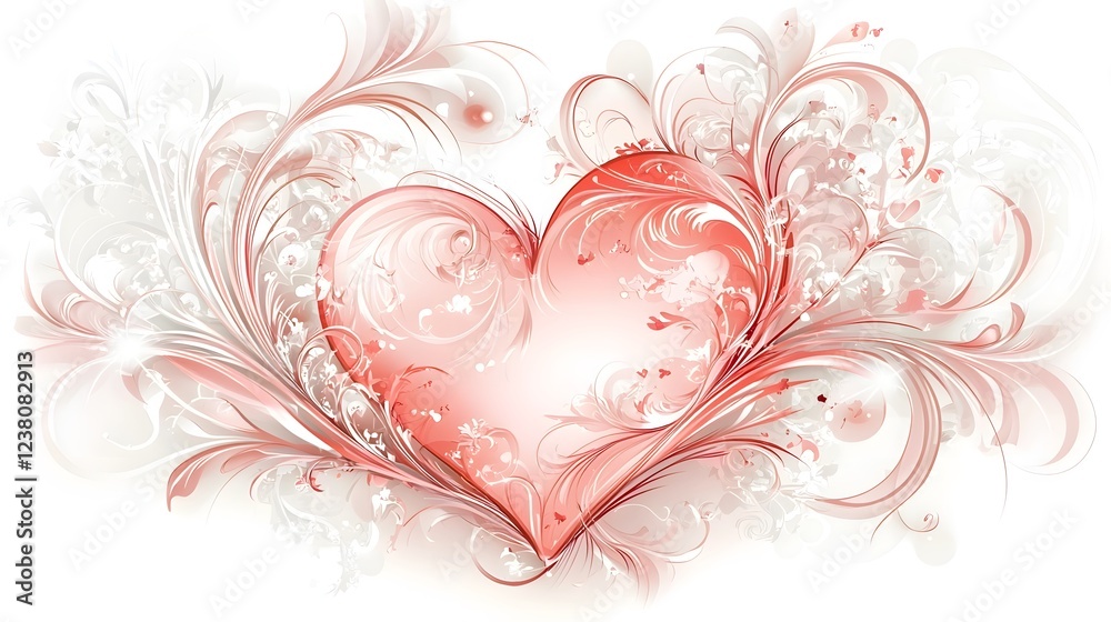 Elegant light pink valentine heart banner with a clean layout and soft accents perfect for web or digital use in romantic holiday or feminine design projects Elegant light pink valentine heart banner with a clean layout and soft accents perfect for web or digital use in romantic holiday or feminine design projects