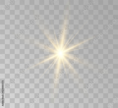 Transparent yellow sunlight special lens flash light effect. Front solar flare lenses	