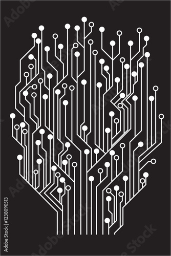 digital tree on an ancient key. The concept of digital technology.