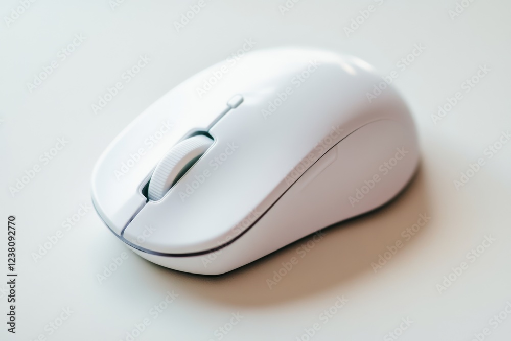 White wireless computer mouse cutout on a light background. Top view. Simple, compact, portable mouse with copy space. Modern design and technology. Slim optical mobile Mouse for laptop, PC, tablet. White wireless computer mouse cutout on a light background. Top view. Simple, compact, portable mouse with copy space. Modern design and technology. Slim optical mobile Mouse for laptop, PC, tablet.