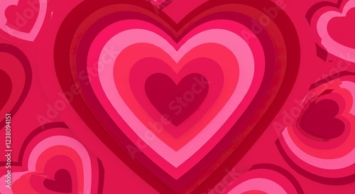 Abstract Red Pink Hearts Pattern Valentine s Day Background Romantic Love Design Graphic